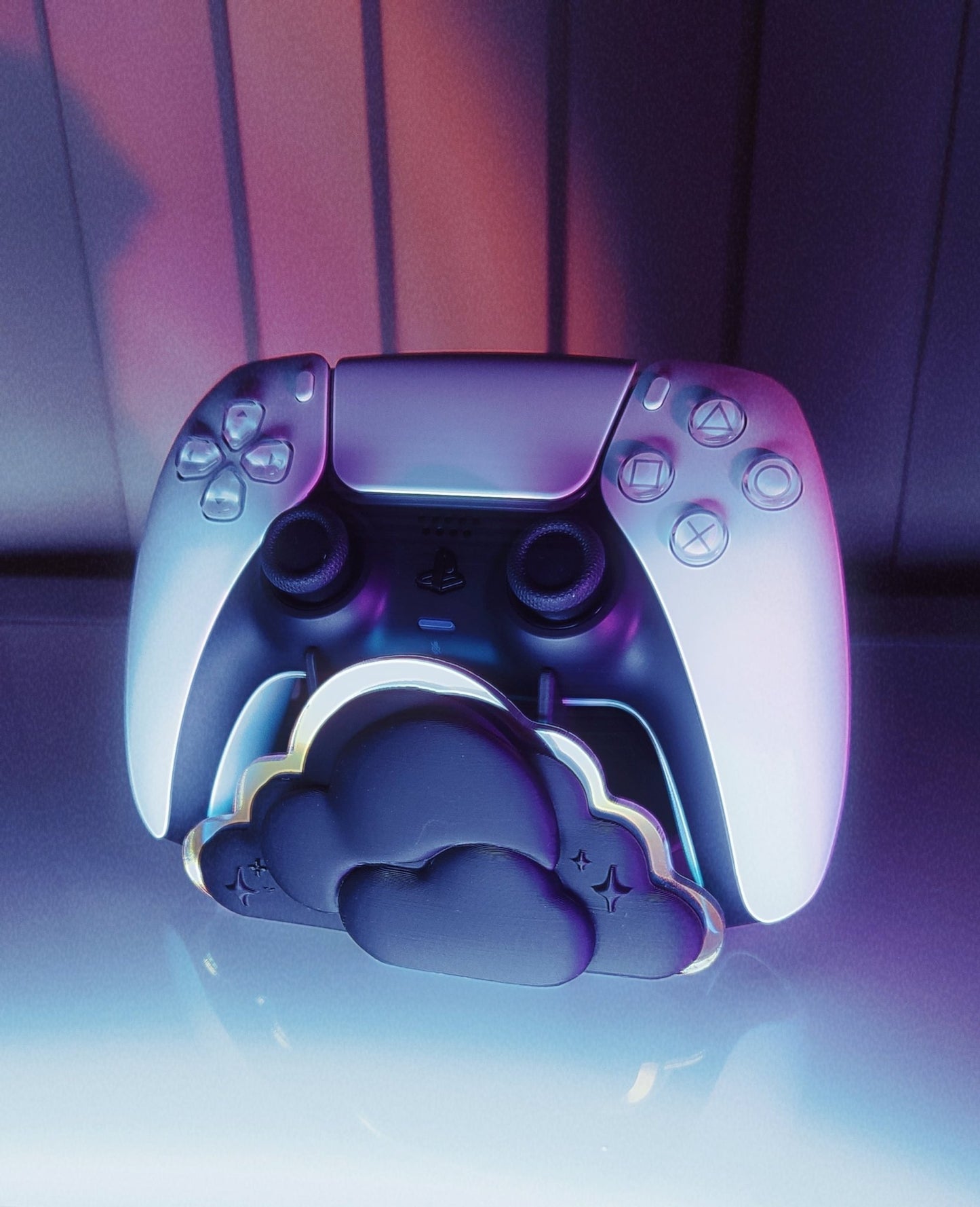 Cloudy Gaming Controller Stand Accessory - Cozy, Kawaii Aesthetic Desk and Gaming Decor with Iridescent Panel; - StormCapsule