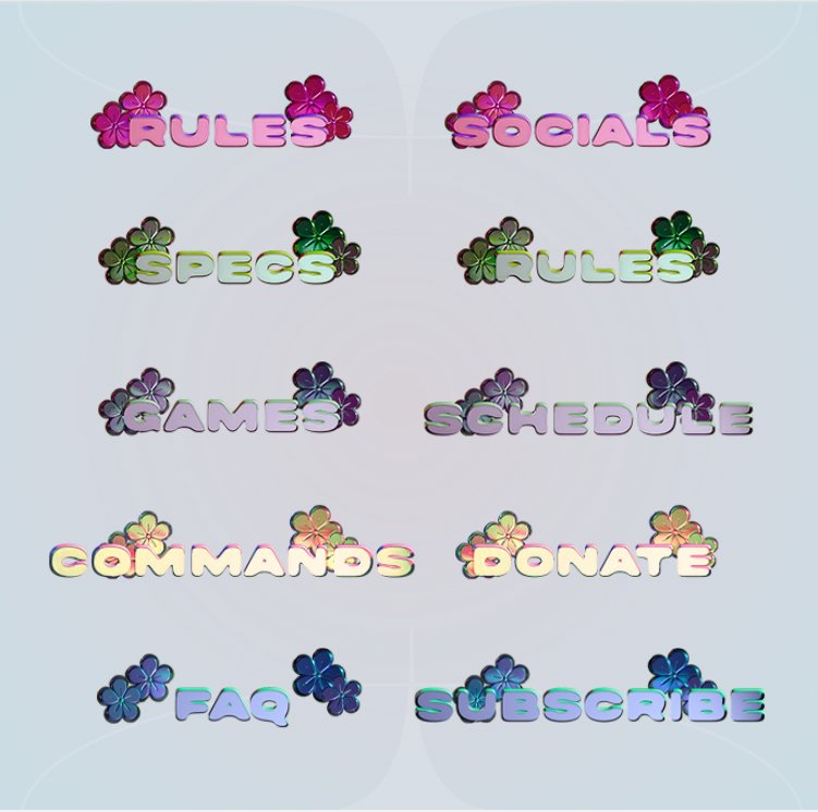 Metallic Flowers Twitch Bundle (Badges + Panels) - StormCapsule