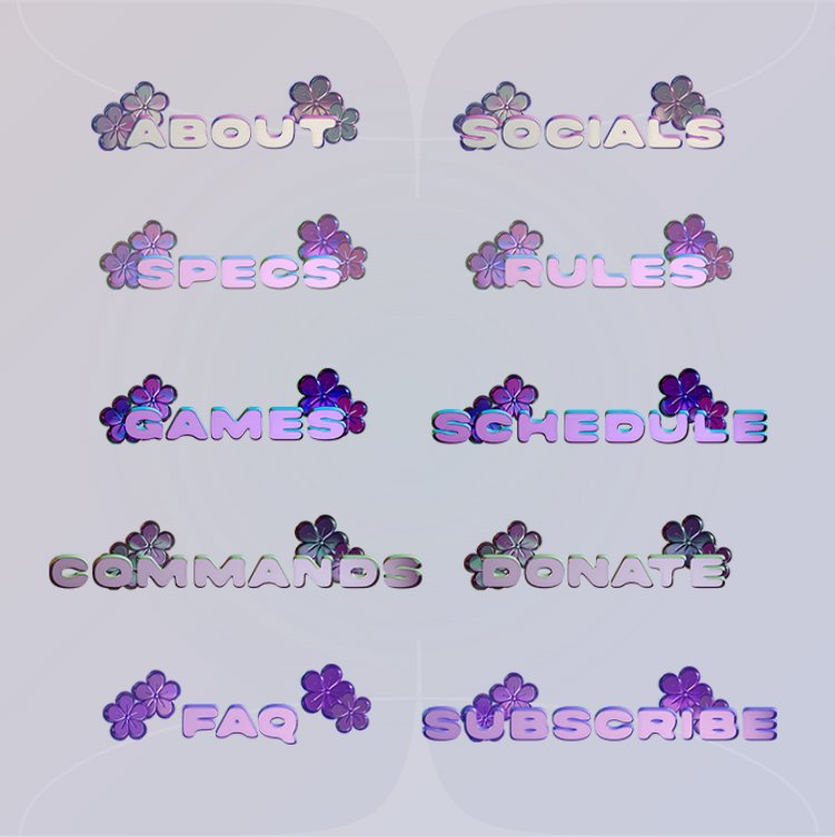 Metallic Flowers Twitch Bundle (Badges + Panels) - StormCapsule