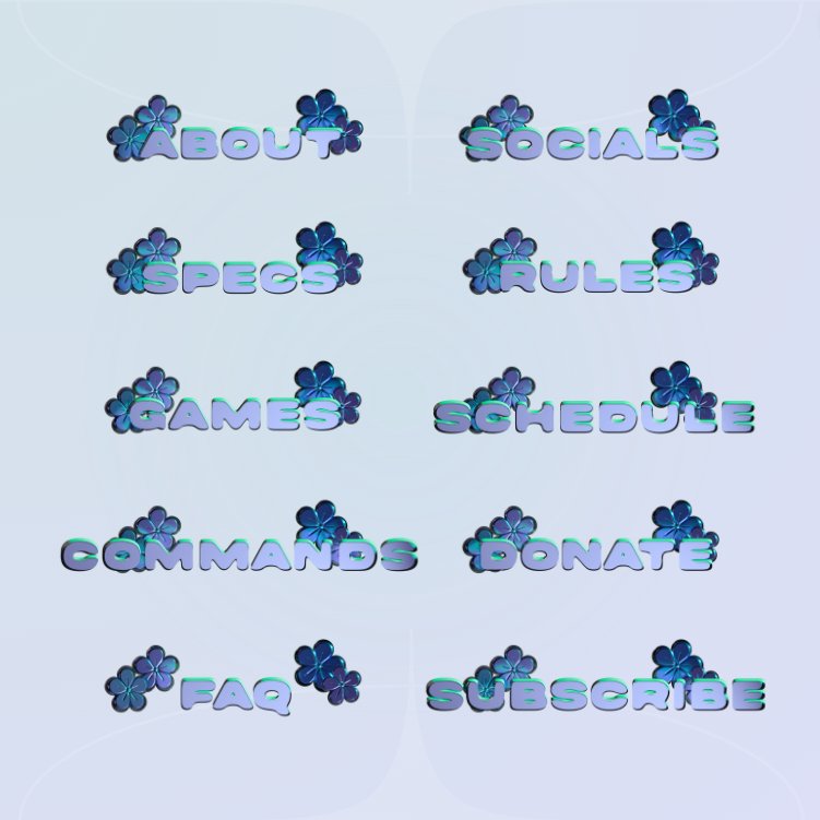 Metallic Flowers Twitch Bundle (Badges + Panels) - StormCapsule